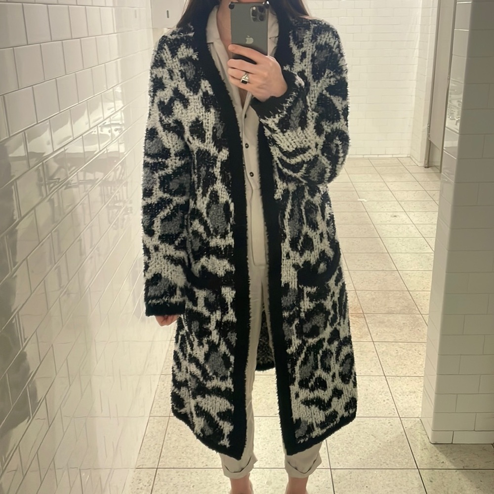 The kooples kimono animal print oversized cardigan